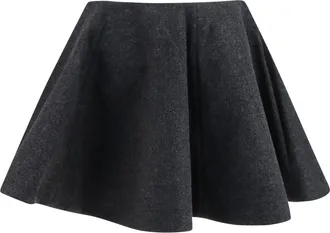 Ganni Womens Wool Peacoat Skirt Phantom