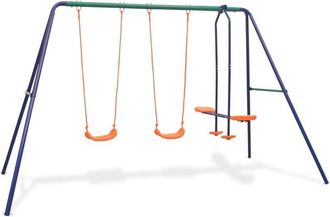vidaXL Juego De Columpios Con 4 Asientos Naranja Vidaxl