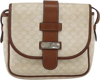 Celine Vintage Macadam Canvas White Canvas Backpack Bag (Pre-Owned)