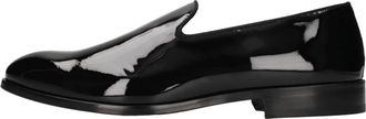 Doucal's Leren Loafers met Lakafwerking - Heren - Loafers - Zwart - 43 1/2 EU - Leer - Schoenen