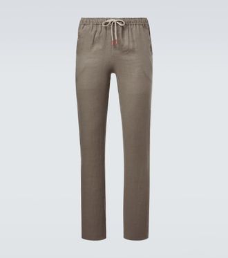 Kiton Linen slim pants