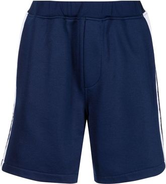 Dsquared2 striped-edge track shorts - men - Polyester/Cotton - S - Blue