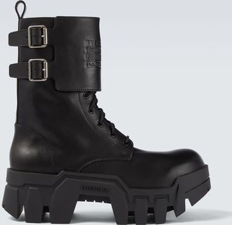 Balenciaga Bulldozer debossed leather combat boots