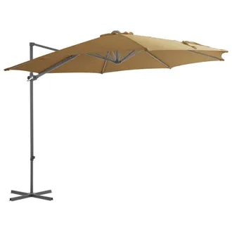 Berkfield Home Outdoor Umbrella with Portable Base Taupe