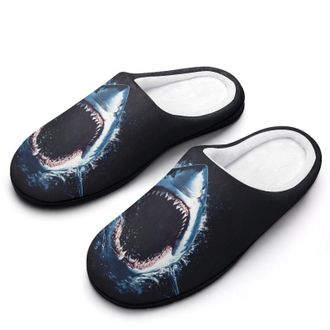 Generic Ocean Shark (10) Womens Slippers Warm House Slippers Indoor House Shoes with Anti-Skid Rubber Sole