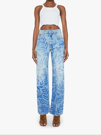 Mother Lasso Sneak High Rise Wide-Leg Jeans In Pressed Leaves