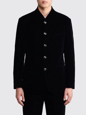 Giorgio Armani Single-Breasted Black Velvet Ceremony Blazer
