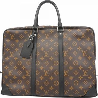 Louis Vuitton Black Brown Briefcase (Pre-Owned)
