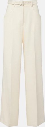 Gabriela Hearst Norman belted silk and wool wide-leg pants