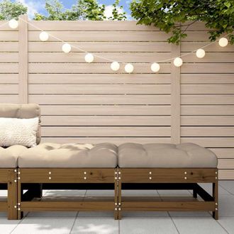 vidaXL Taburetes De Jard&iacute;n Con Cojines 2 Uds Madera Pino Marr&oacute;n Miel Vidaxl