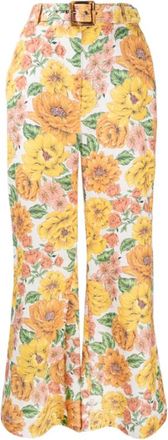 Zimmermann Poppy Floral Print Flared Trousers Size XS