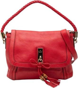 Gucci Pre-owned Handbags, female, Red, Size: ONE SIZE Pre-owned Leather Handbag