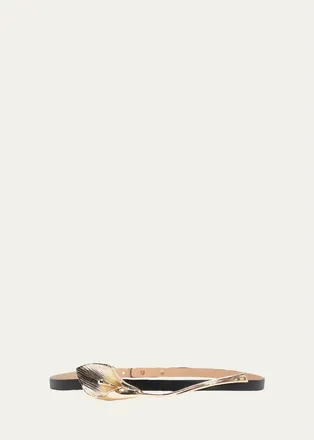 Carolina Herrera Calla Lily Leather Belt