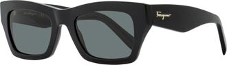 Ferragamo Ferragamo Womens Bold Rectangular Sunglasses SF996S 001 Black 51mm