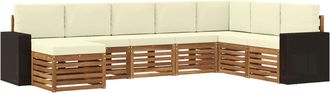vidaXL Conjunto De Sof&aacute;s De Exterior 8 Uds. Natural Y Crema Vidaxl