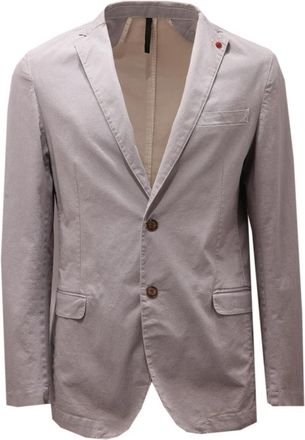 Liu Jo Micro-pattern Katoenen Jas - Heren - Blazers - Beige - L - Katoen - Jassen