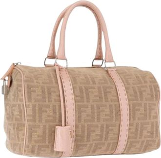 Fendi Pre-owned Handbags, female, Beige, Size: ONE SIZE Pre-owned Canvas Handbag