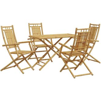 vidaXL Juego De Comedor De Jard&iacute;n 5 Piezas Bamb&uacute; Vidaxl