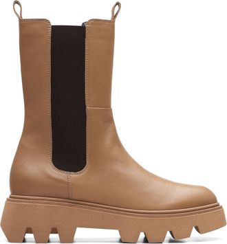 Clarks Motive 2.0 Top Leather Boots In Light Tan Standard Fit Size 3