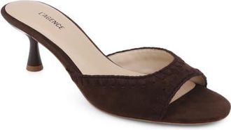 L'agence Lexington Slide Sandal in Chocolate Suede at Nordstrom, Size 9.5