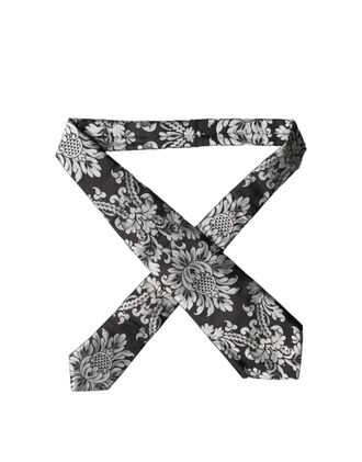 Dolce & Gabbana Silk Floral Jacquard Necktie - Black