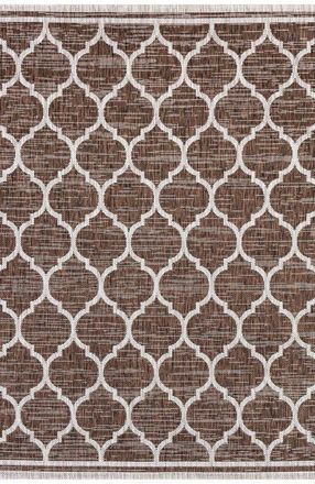 Jonathan Y Designs Trebol Moroccan Trellis Textured Weave Indoor/Outdoor Area Rug in Espresso/taupe at Nordstrom, Size 2Ft 0In X 8Ft 0In