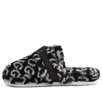 UGG Super Fluff Slipper Black White 1120900-BWHT