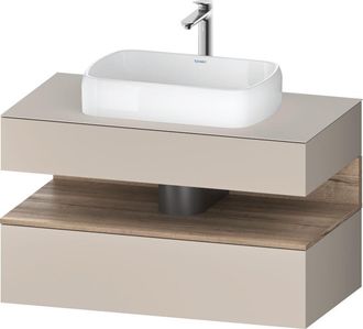 Duravit Duravit - Qatego Consola Mueble Bajo Lavabo, 1 Extra&iacute;ble, 1 Caj&oacute;n