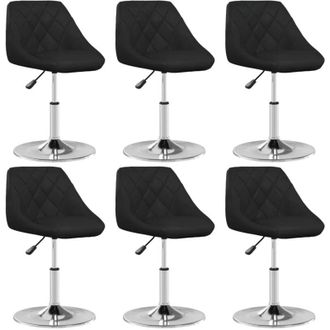 vidaXL Vidaxl - Sillas De Comedor 6 Unidades Cuero Sint&eacute;tico Negro