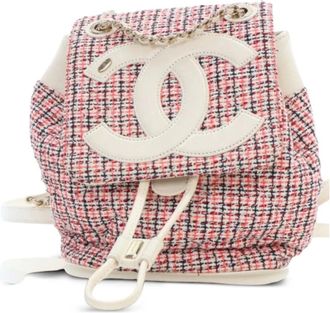 Chanel Zaino CC Mania in tweed e pelle di agnello 2019 - Rosso