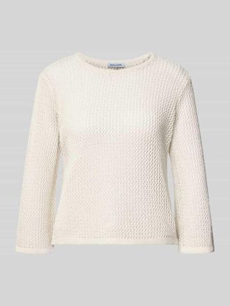 More & More Strickpullover mit Rundhalsausschnitt in Offwhite, Gr&ouml;&szlig;e 34