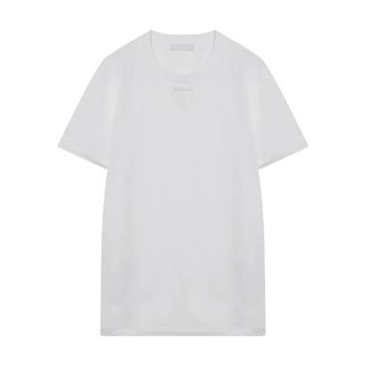 Prada Cotton T-shirt - male - Prada - T-Shirts - White - M - Tops