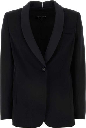 Giorgio Armani virgin wool blazer - women - Silk/Virgin Wool - 40 - Black