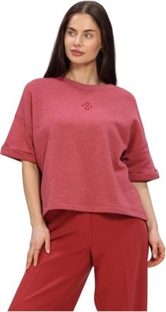 Summum Top Short Sleeve Sweat - Dames - T-shirts - Rood - XS - Katoen - Tops