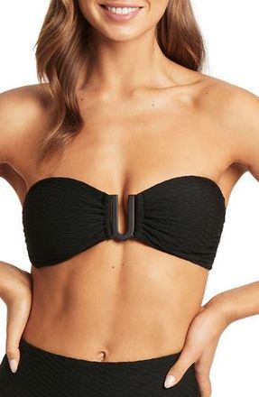 Sea Level Australia U-Bar Bikini Top in Black at Nordstrom Rack, Size 12 Us / 16 Au