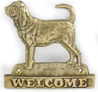 OEM Perro De Sangre, El Perro Del Santo Huberta - Un Cartel Para Puerta Con Un Perro, Una Placa De Bienvenida De Lat&oacute;n, Un Cartel &Uacute;nico Con La Palabra Wel