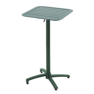 Oviala Mesa reclinable de aluminio verde oscuro de 60x60 cm de altura