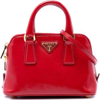 Prada Pre-owned Prada Mini Saffiano Vernice Promenade Satchel Ladies B7U842HJZE8HNLJJ