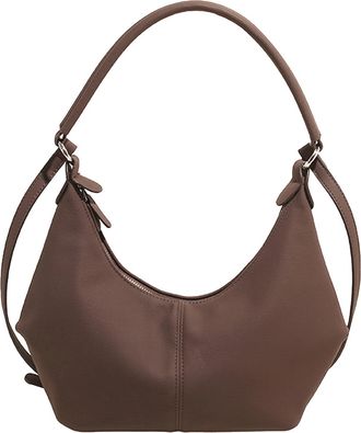 Generic PU Leather Shoulder Bag Large Dumpling Bag Fashion Handbag for Women (Coffee) (Coffee)