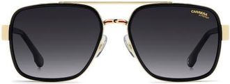 Carrera 1092/S 58mm Gradient Rectangular Sunglasses in Black/dark Grey Sf at Nordstrom