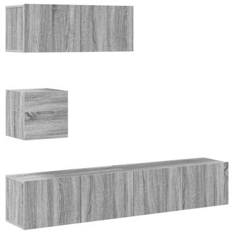 vidaXL Vidaxl - Set De Muebles Para Tv 4 Pzas Madera Contrachapada Gris Sonoma