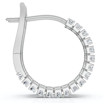 Pompeii3 1/2 cttw Diamond Hoops in 10K White or Yellow Gold 1 Tall