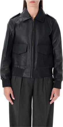Sessun Miley Blouson - Dames - Leren en Su&egrave;de Jassen - Zwart - M - Leer - Jassen