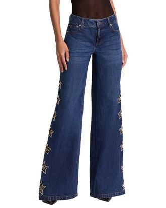Alice & Olivia Alice + Olivia Amazing Low-Rise Embellished Baggy Jean