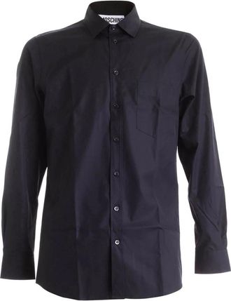 Moschino Pins Kraag Shirt - Heren - Casual Overhemden - Zwart - S - Katoen - Overhemden