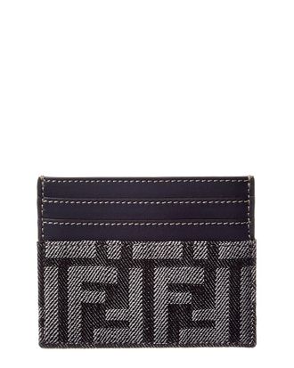 Fendi Fendi Baguette Ff Denim & Leather Card Holder