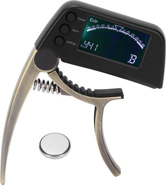 OEM Afinador De Guitarra Multifuncional 2 En 1 Con Pantalla Lcd Para Bajos, Guitarras Crom&aacute;ticas, El&eacute;ctricas, Folk, Ac&uacute;sticas Y Guitarras Normales (