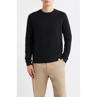 Merz b. Schwanen Retro Fleece Lightweight Sweatshirt in Deep Black at Nordstrom, Size Xx-Large