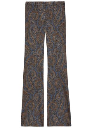Etro Paisley-jacquard Flared-leg Trousers - Multicoloured - 38 (UK6 / XS)