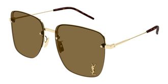 Saint Laurent SL 312 M Asian Fit 014 Womens Sunglasses Gold Size 58 - Free RX Lenses - Free RX Lenses